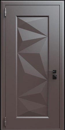 Входная термодверь с металлофиленкой и порошковым окрашиванием RAL 8019 (тип №6)
